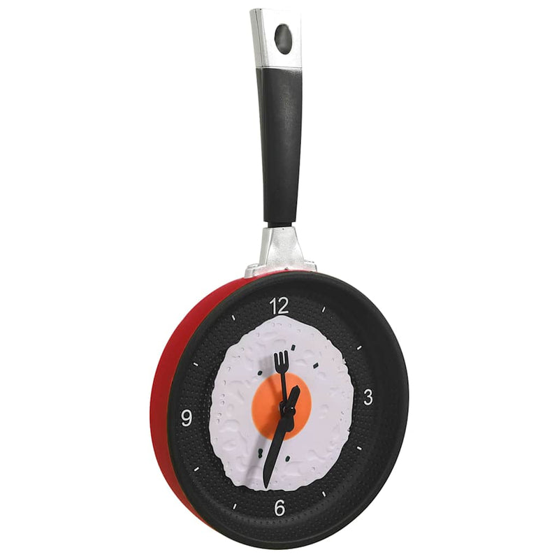 Ceas de perete cu design tigaie cu ou prăjit, 18,8 cm