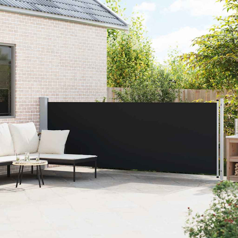 Copertină laterală retractabilă de terasă, negru, 140 x 600 cm
