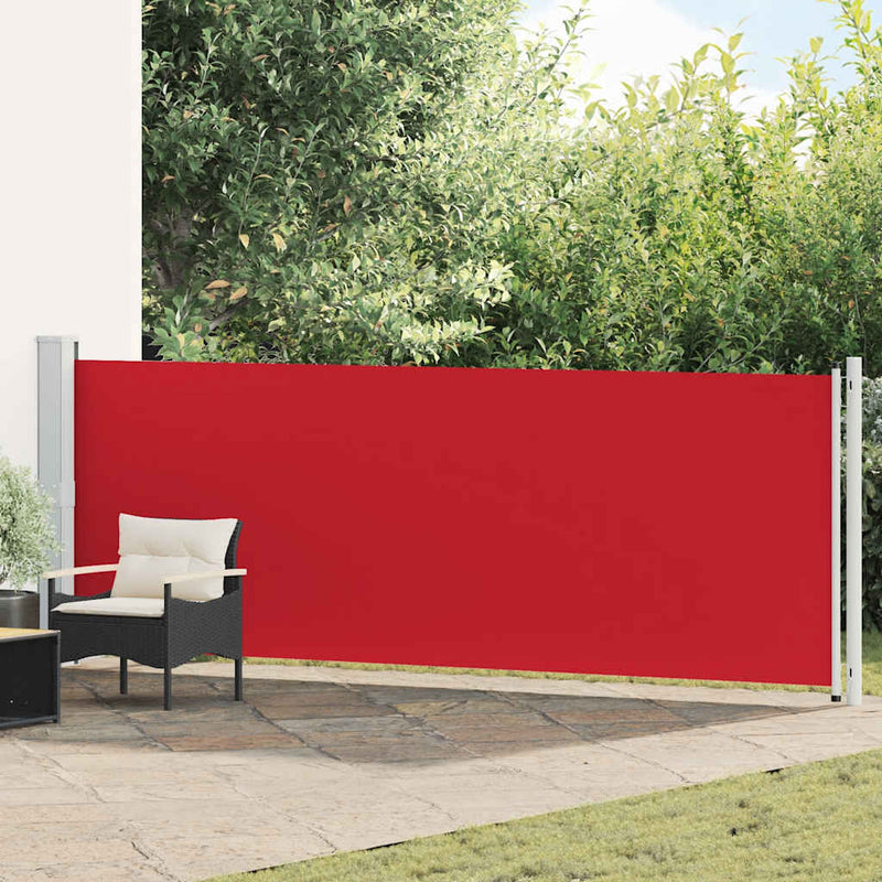 Copertină laterală retractabilă de terasă, roșu, 140x600 cm