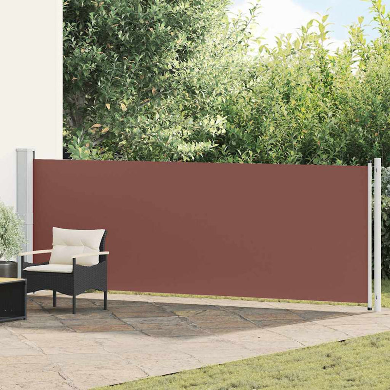 Copertină laterală retractabilă de terasă, maro, 140 x 600 cm