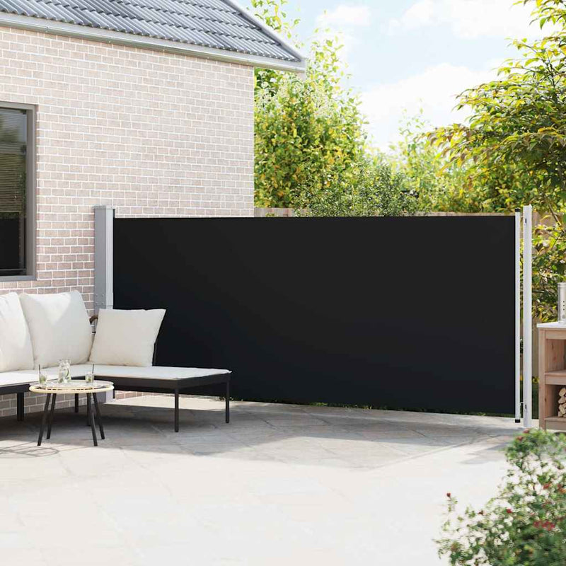 Copertină laterală retractabilă de terasă, negru, 600 x 160 cm