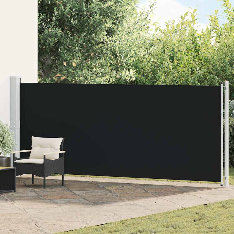 Copertină laterală retractabilă de terasă, negru, 600 x 160 cm