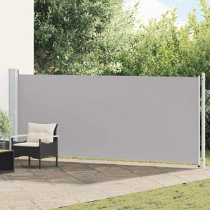 Copertină laterală retractabilă de terasă, gri, 614 x 160 cm