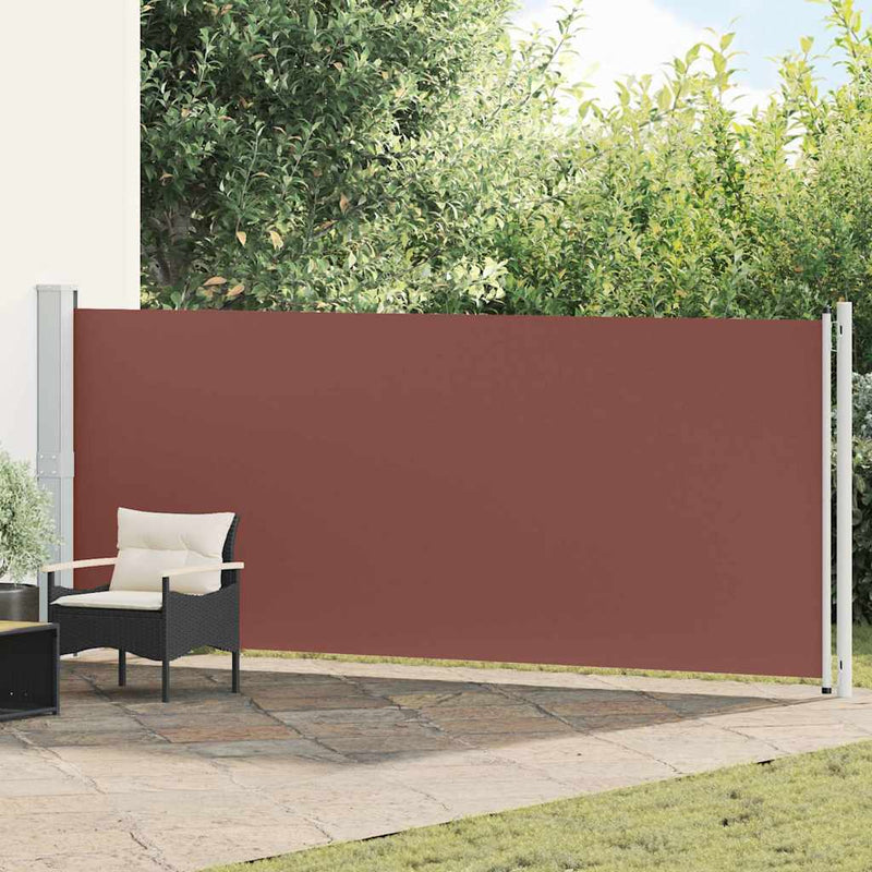 Copertină laterală retractabilă de terasă, maro, 614 x 160 cm