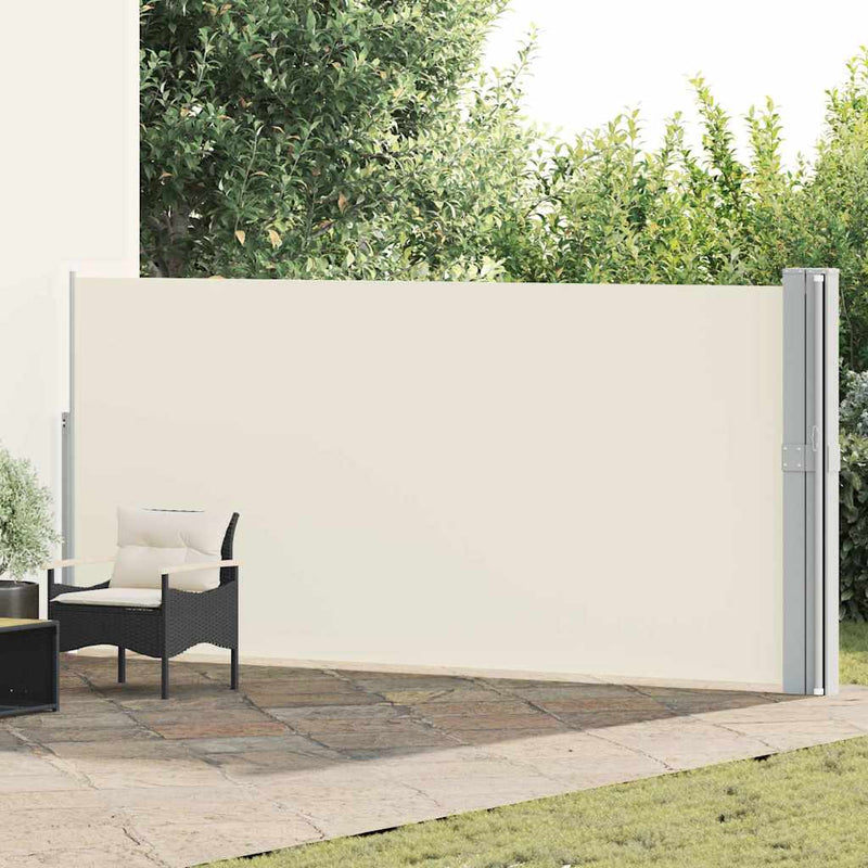 Copertină laterală retractabilă de terasă, crem, 170 x 1200 cm