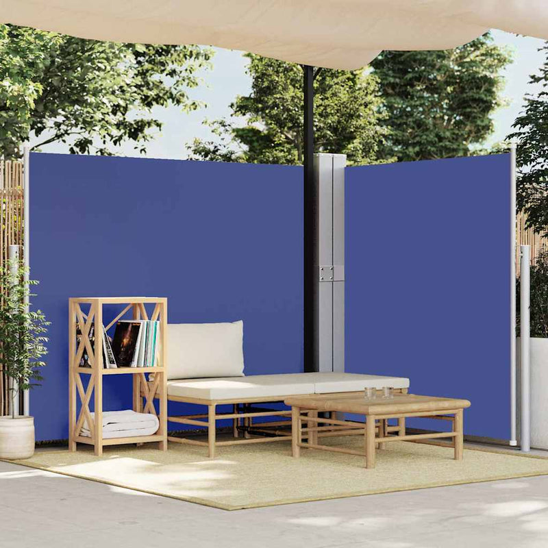 Copertină laterală retractabilă de terasă, albastru, 170x1200cm