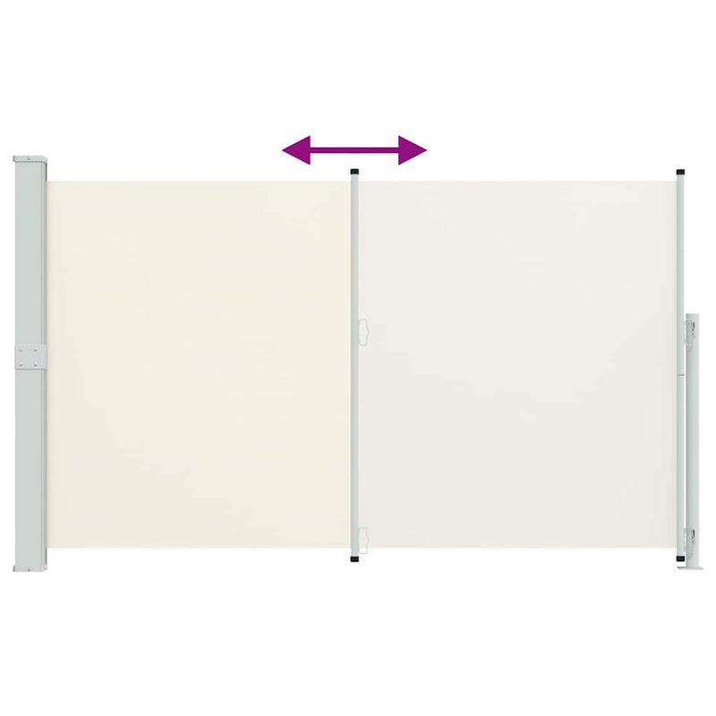 Copertină laterală retractabilă de terasă, crem, 180x314 cm