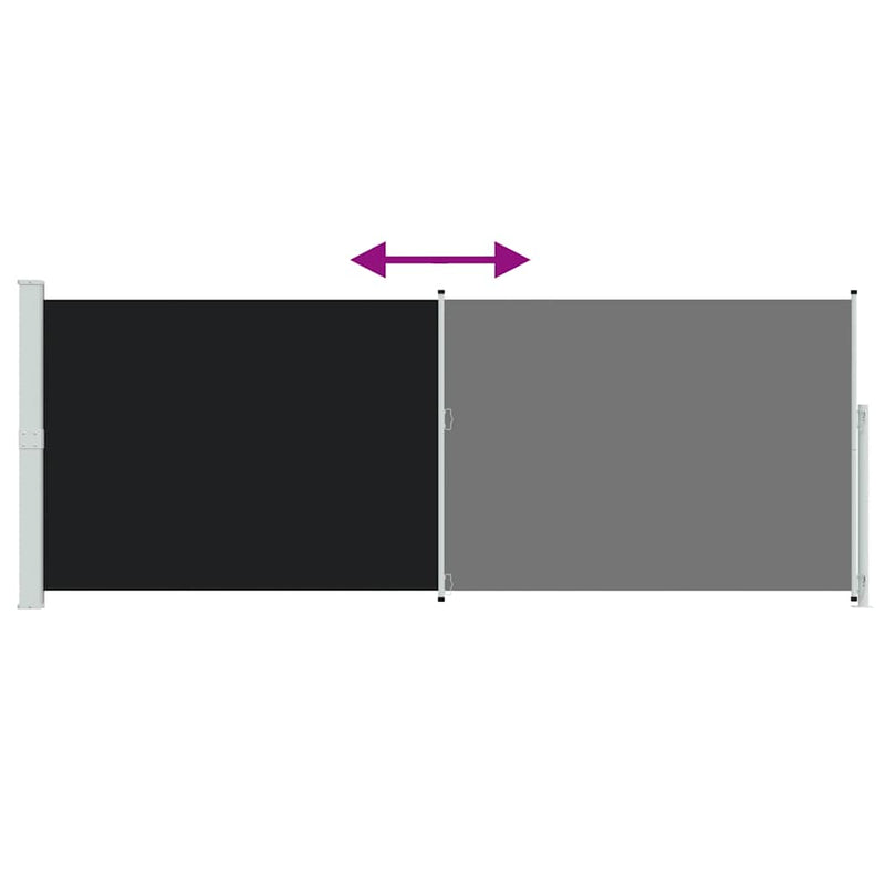 Copertină laterală retractabilă de terasă, negru, 180x514 cm