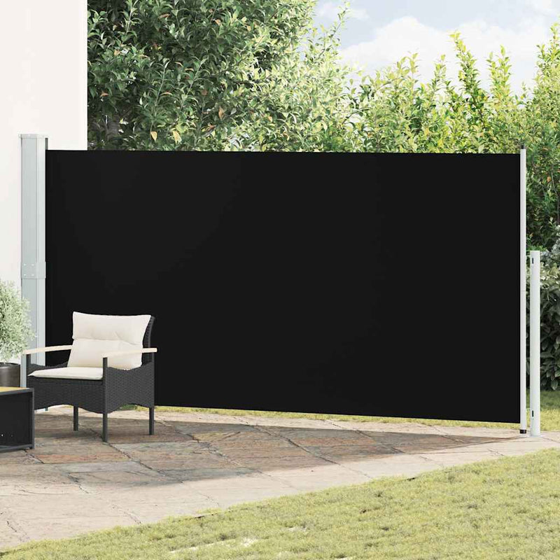 Copertină laterală retractabilă de terasă, negru, 180x514 cm