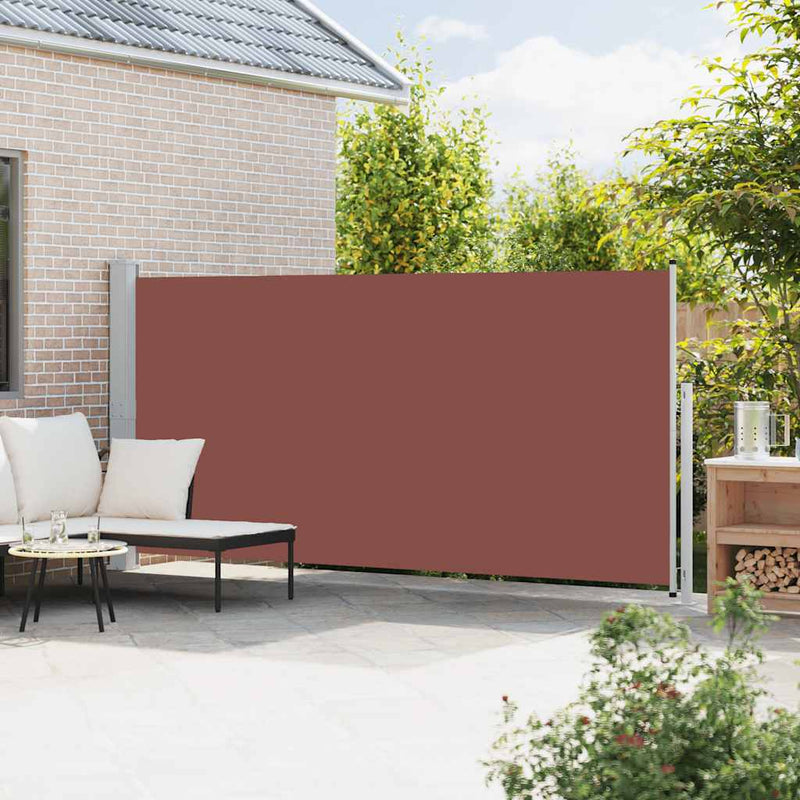 Copertină laterală retractabilă de terasă, maro, 180x500 cm