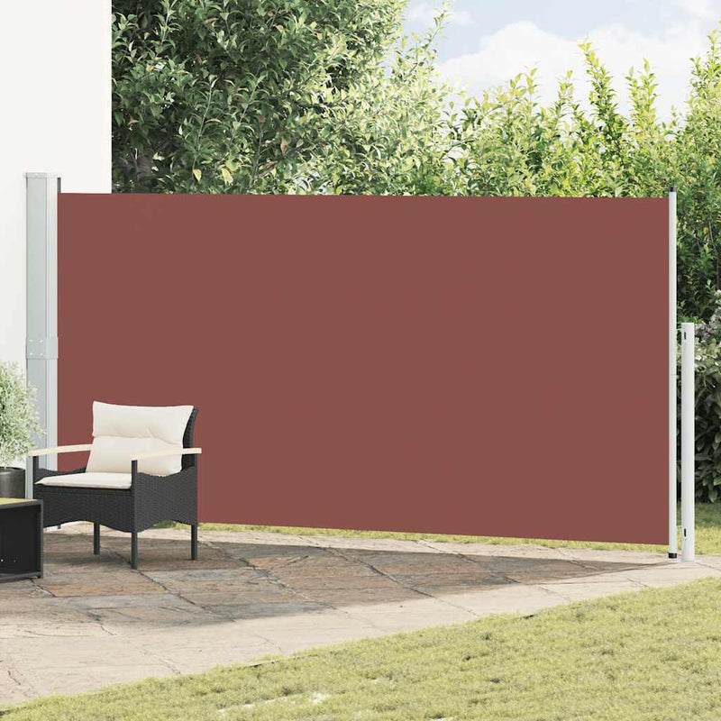 Copertină laterală retractabilă de terasă, maro, 180x500 cm