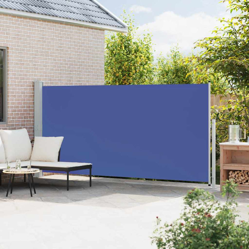 Copertină laterală retractabilă de terasă, albastru, 180x500 cm