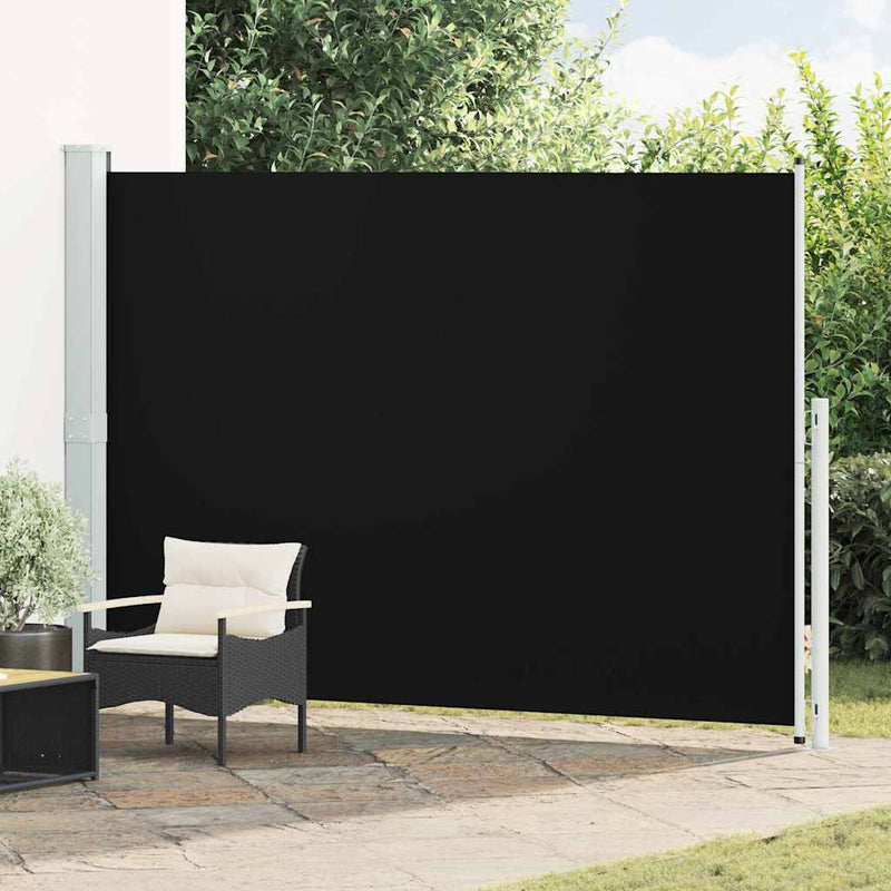 Copertină laterală retractabilă de terasă, negru, 200 x 314 cm