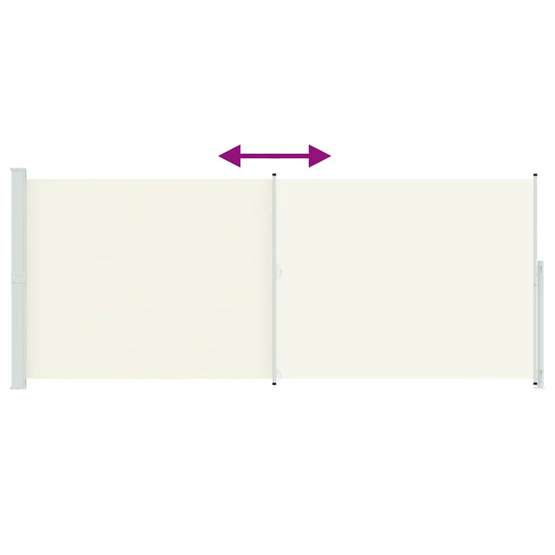 Copertină laterală retractabilă de terasă, crem, 200 x 514 cm