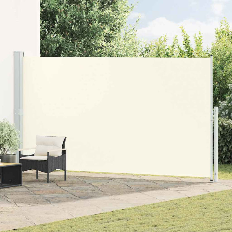 Copertină laterală retractabilă de terasă, crem, 200 x 514 cm
