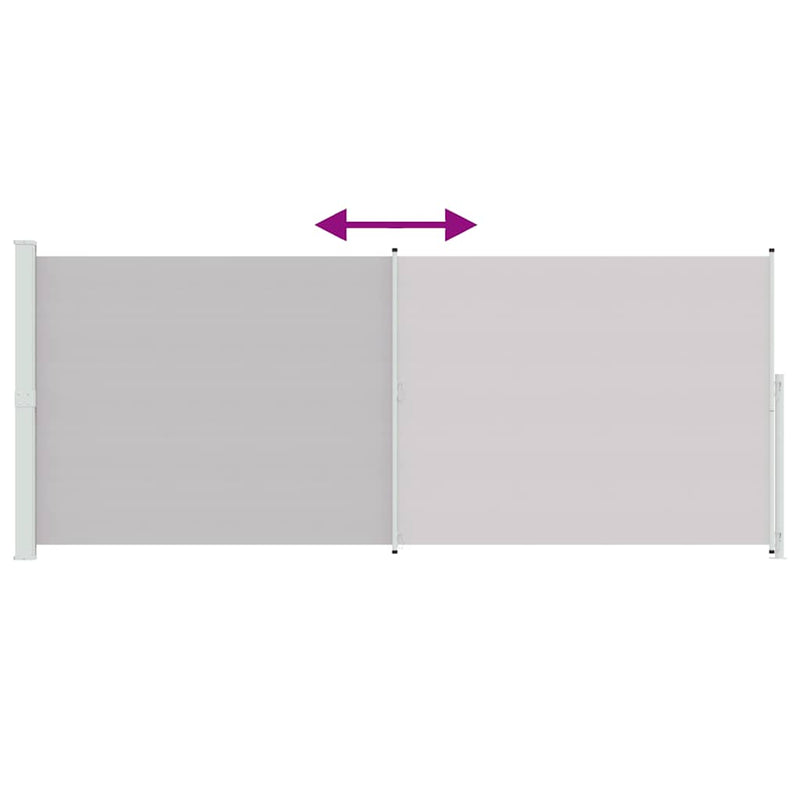 Copertină laterală retractabilă de terasă, gri, 200x514 cm
