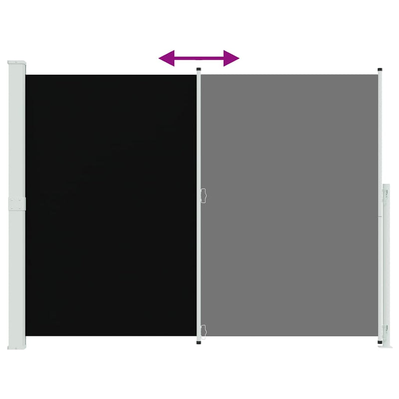 Copertină laterală retractabilă de terasă, negru, 220x314 cm
