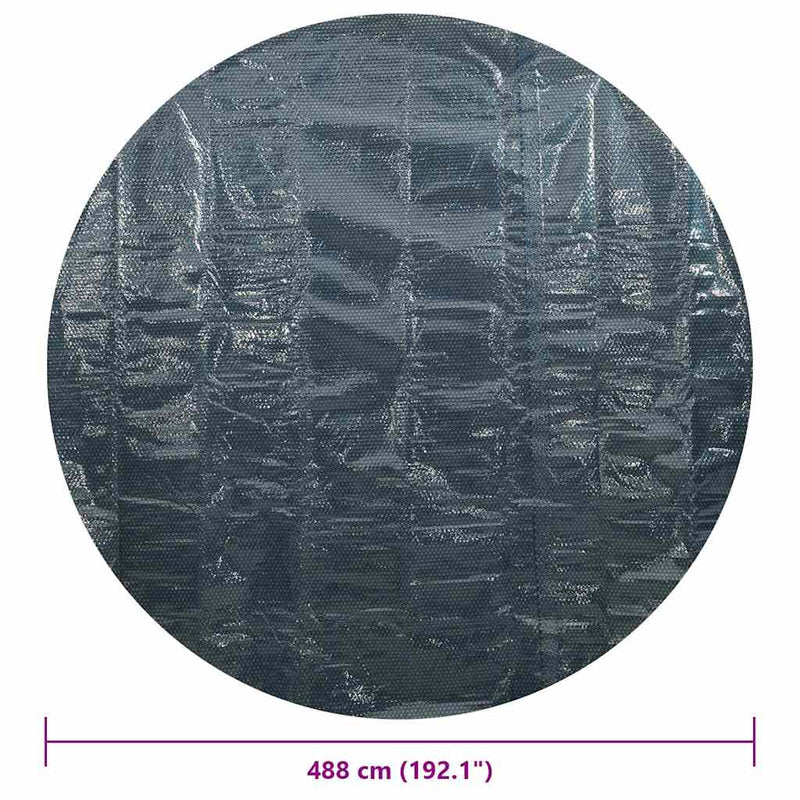 Folie solară plutitoare piscină, negru/albastru, 488 cm, PE