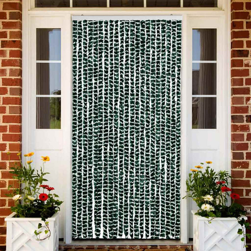 Perdea pentru insecte, verde și alb, 90 x 220 cm, chenille