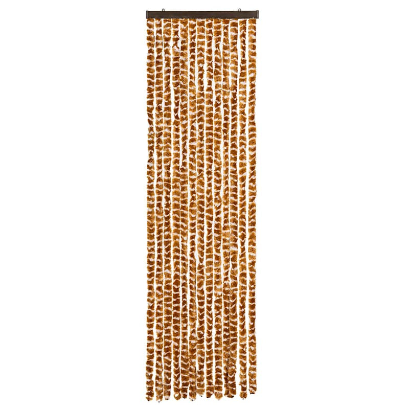 Perdea pentru insecte, ocru și alb, 56 x 185 cm, chenille
