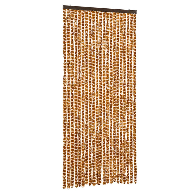 Perdea pentru insecte, ocru și alb, 90 x 220 cm, chenille