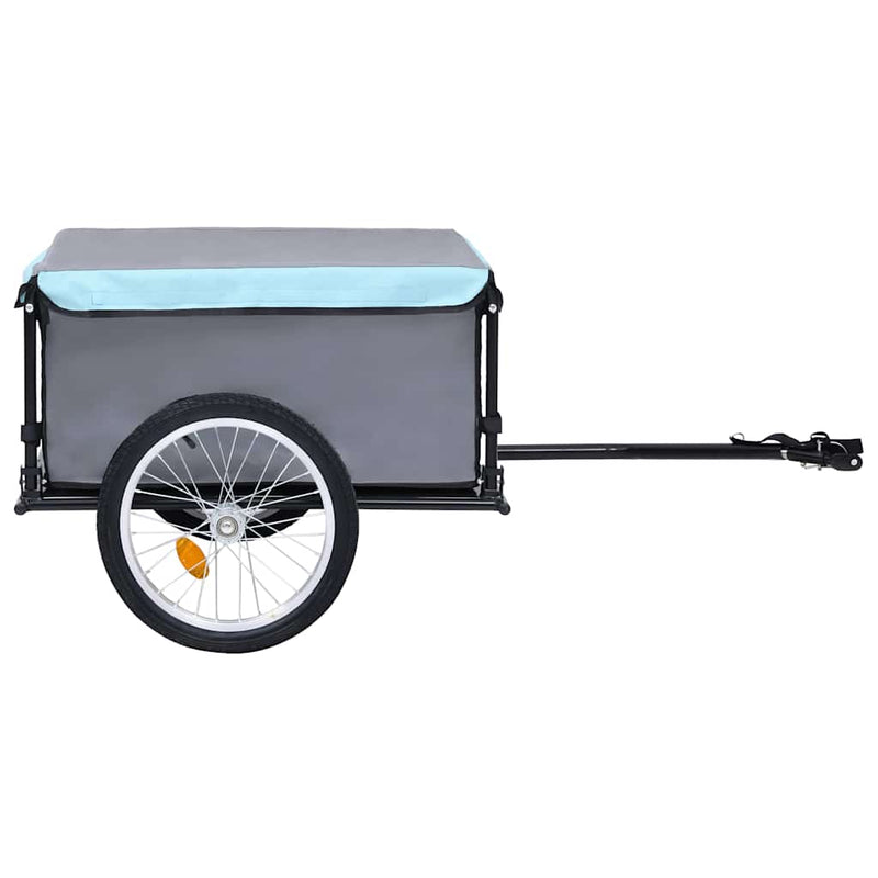 Remorcă pentru bicicletă,gri și albastru, 65 kg