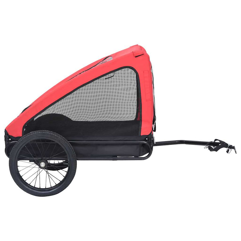 Remorcă de bicicletă pentru animale de companie, roșu & negru