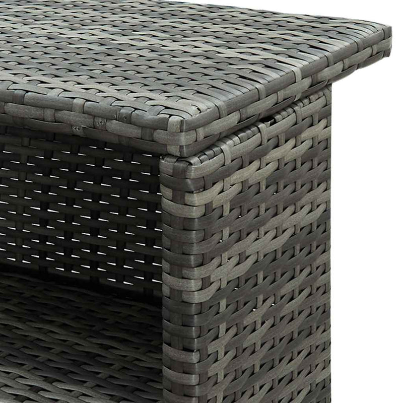 Masă de bar de grădină, gri, 120x55x110 cm, poliratan