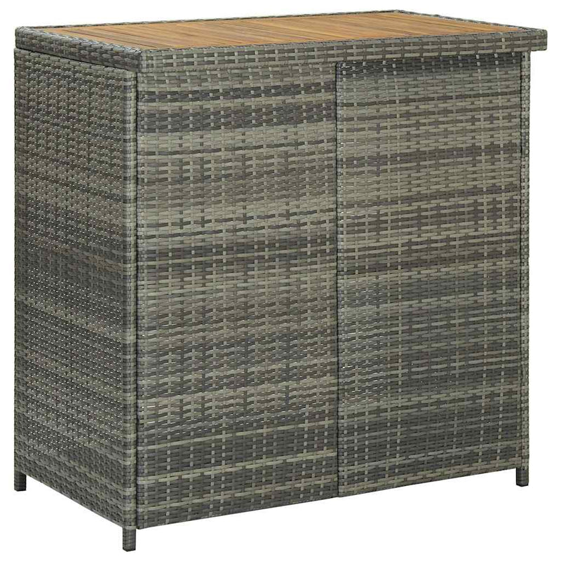 Set de bar, 3 piese, gri, poliratan