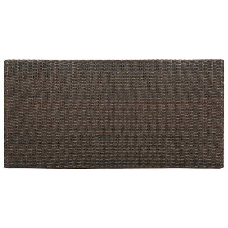 Masă de bar cu raft depozitare, maro, 120x60x110 cm, poliratan