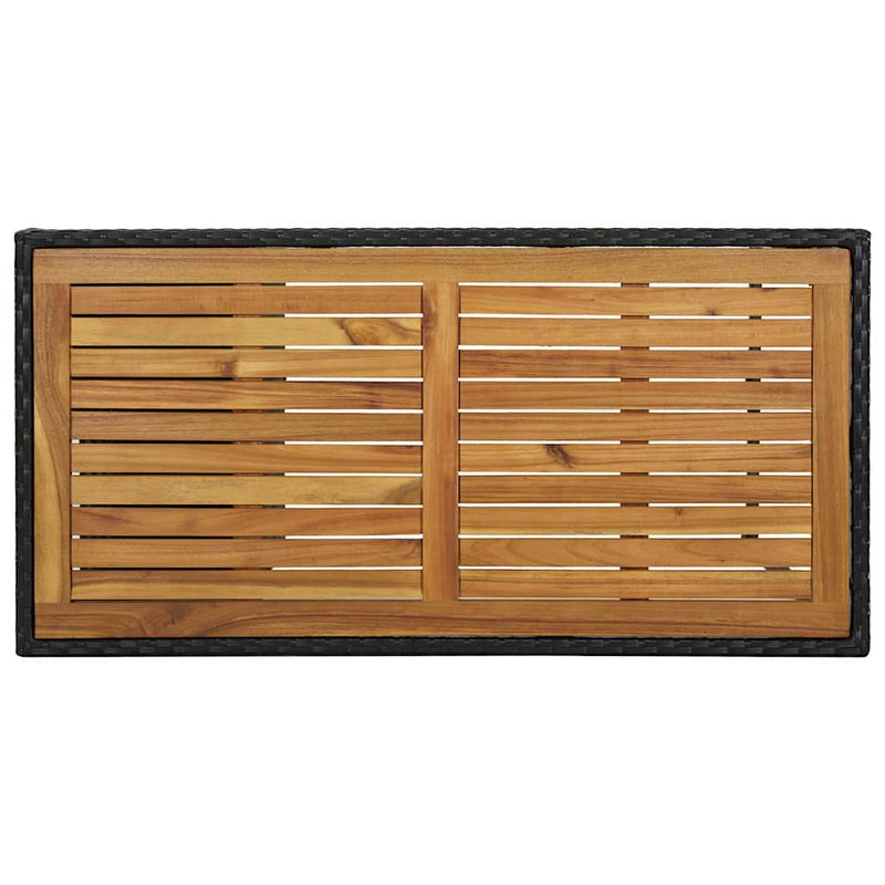 Masă de bar cu raft de depozitare negru 120x60x110 cm poliratan