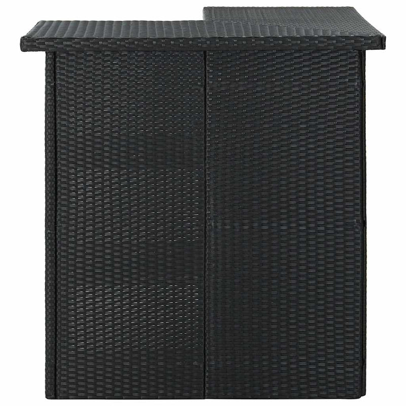 Masă de bar colțar, negru, 100 x 50 x 105 cm, poliratan