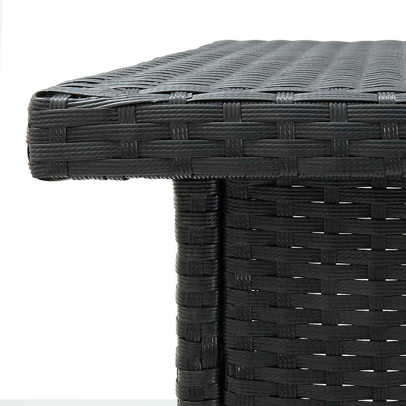 Masă de bar colțar, negru, 100 x 50 x 105 cm, poliratan