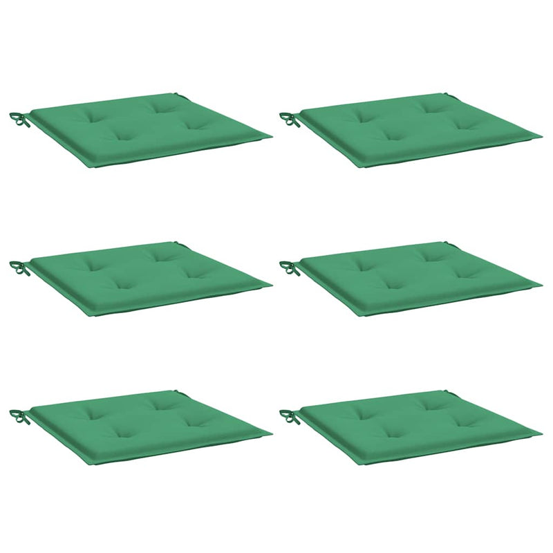 Perne scaune grădină 6 buc. verde 40x40x3 cm țesătură Oxford