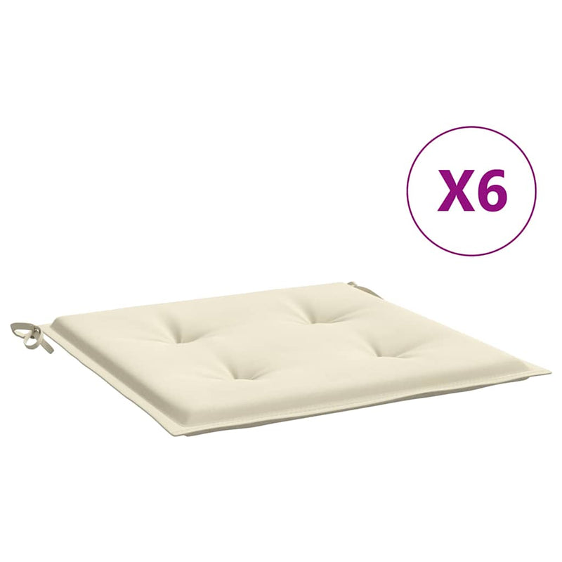 Perne scaune de grădină 6 buc. crem 50x50x3 cm țesătură Oxford