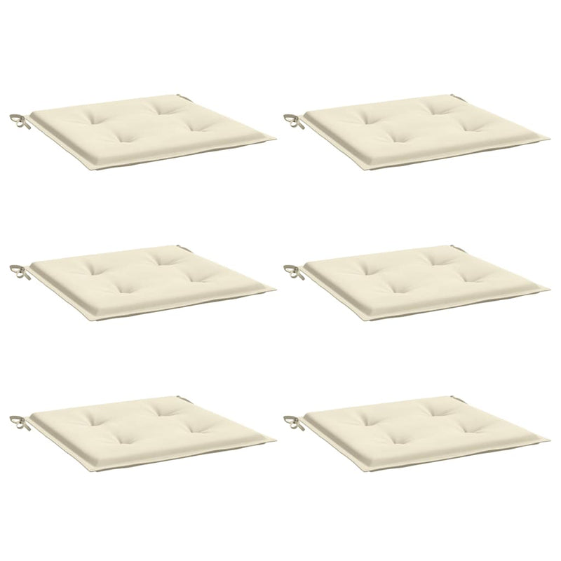 Perne scaune de grădină 6 buc. crem 50x50x3 cm țesătură Oxford
