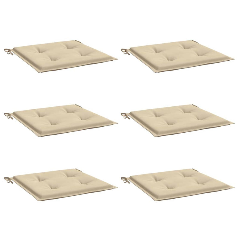 Perne scaune de grădină 6 buc bej 50x50x3 cm țesătură Oxford