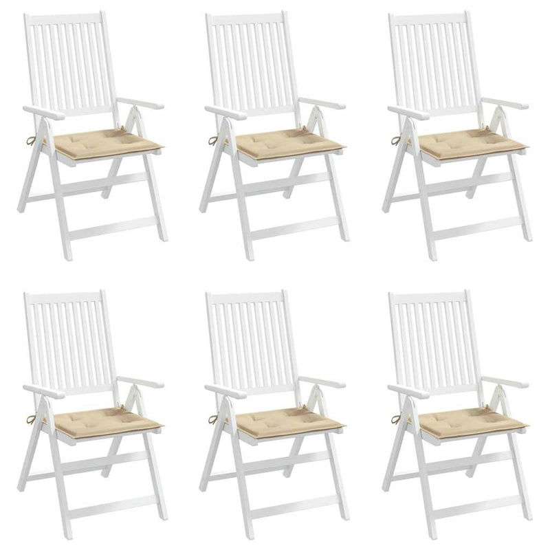 Perne scaune de grădină 6 buc bej 50x50x3 cm țesătură Oxford