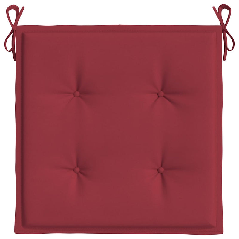 Perne scaune grădină 4 buc. roșu vin 50x50x3 cm țesătură Oxford