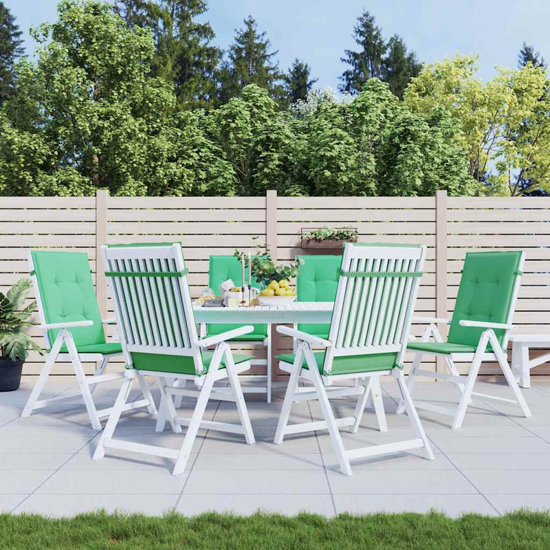 Perne scaun cu spătar înalt, 6 buc., verde, 120x50x3 cm, textil