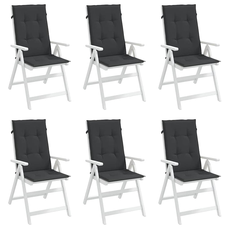 Perne scaun spătar înalt, 6 buc., negru, 120x50x3 cm, textil