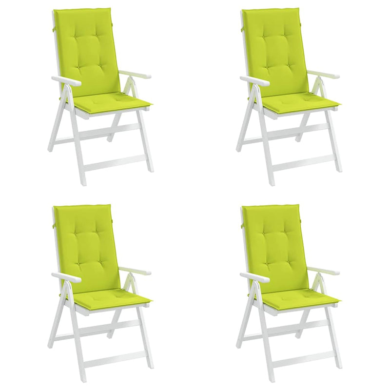 Perne scaun cu spătar înalt, 4 buc., verde, 120x50x3 cm, textil