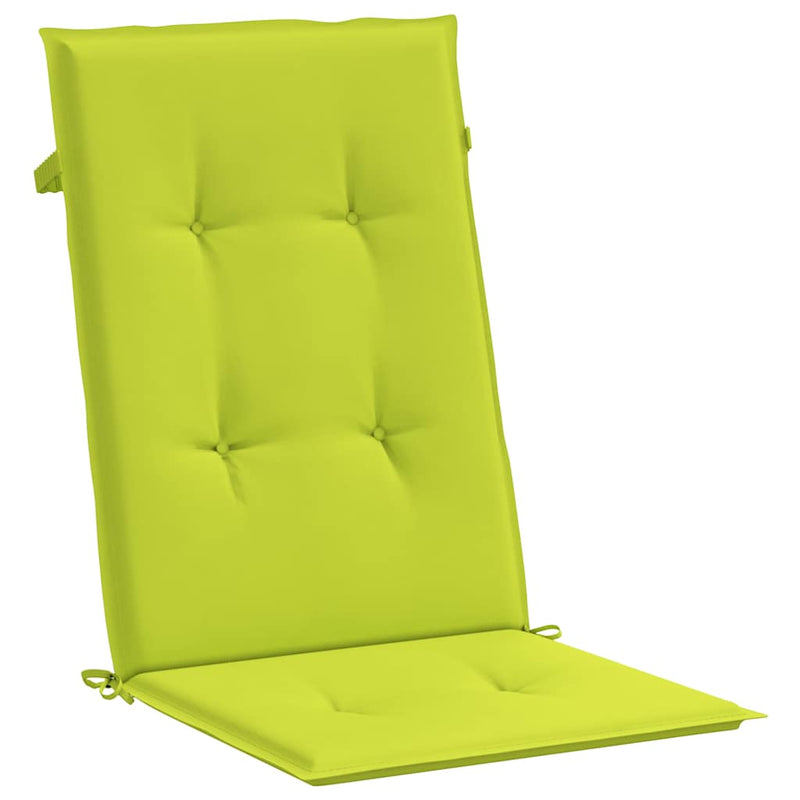 Perne scaun cu spătar înalt, 4 buc., verde, 120x50x3 cm, textil