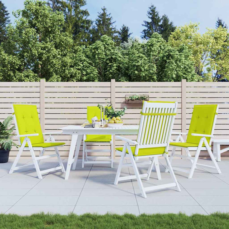 Perne scaun cu spătar înalt, 4 buc., verde, 120x50x3 cm, textil
