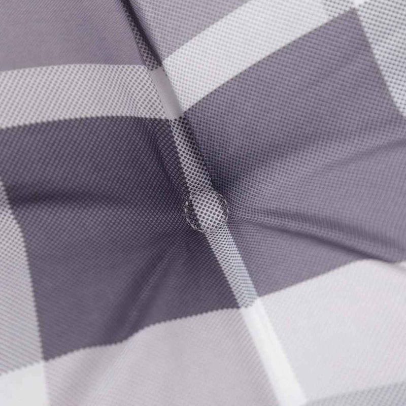 Perne scaun spătar înalt, 6 buc. gri carouri 120x50x3 cm textil