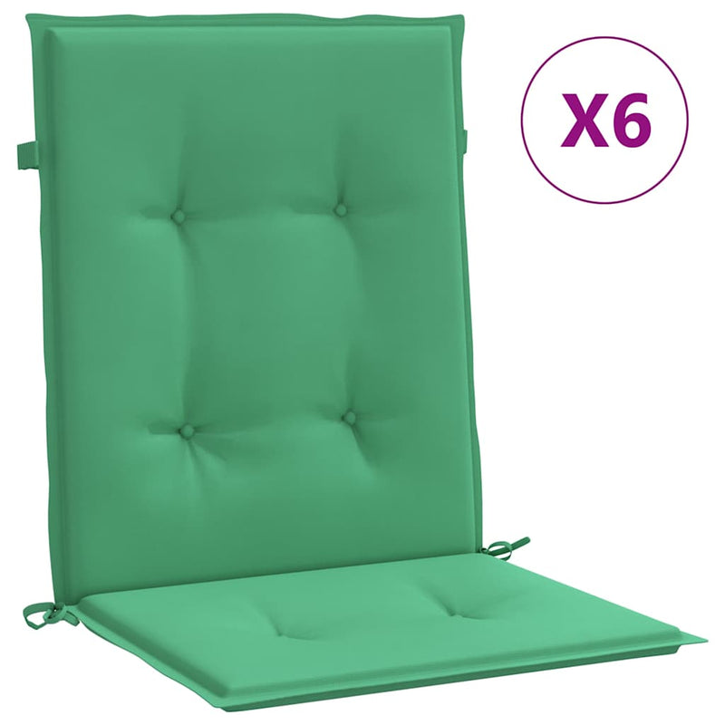 Perne pentru scaune de grădină 6 buc. Verde 100 x 50 x 3 cm
