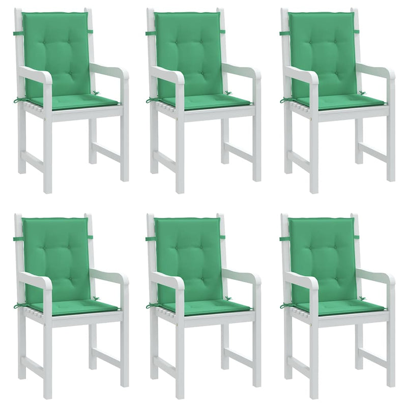 Perne pentru scaune de grădină 6 buc. Verde 100 x 50 x 3 cm