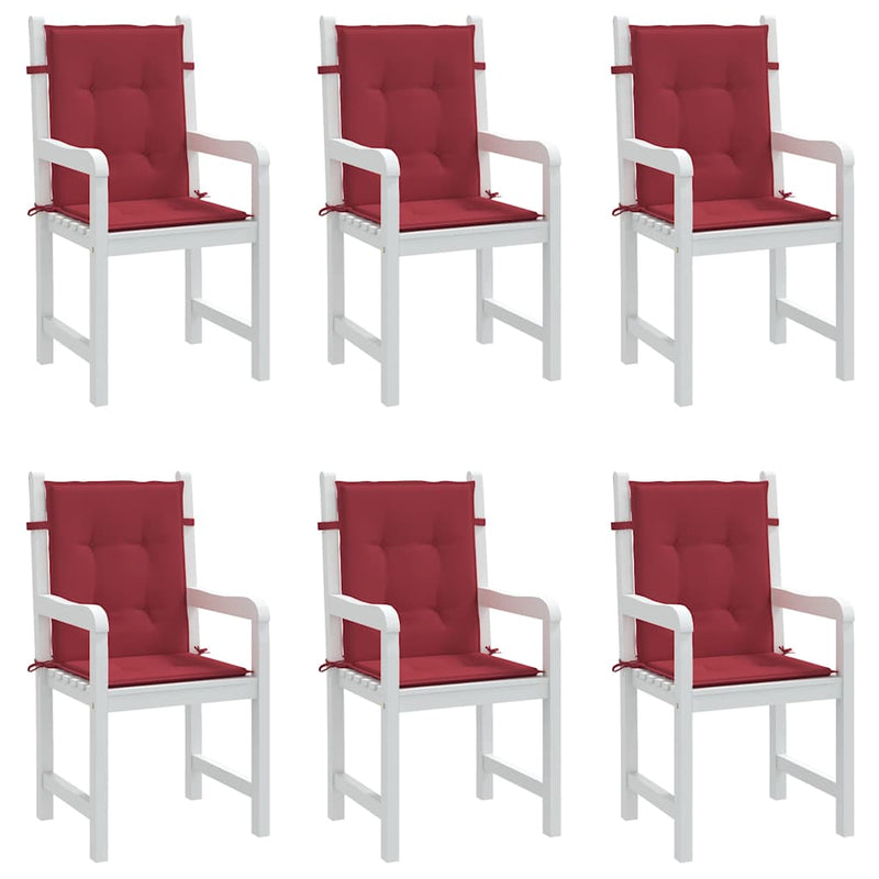 Perne pentru scaune de grădină 6 buc. Material Oxford Roșu Vin