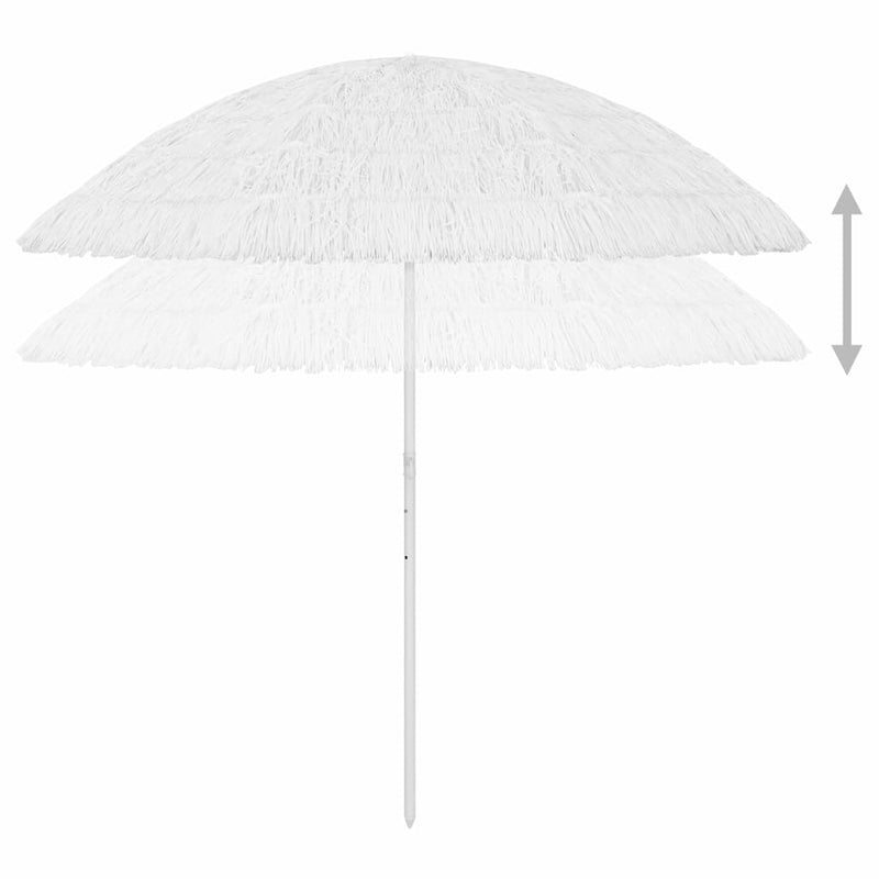 Umbrelă de soare de plajă Hawaii, alb, 300 cm