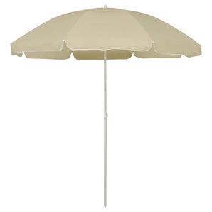 Umbrelă de soare de plajă, galben nisipiu, 240 cm